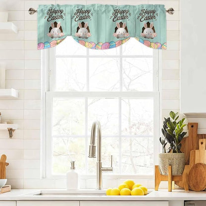 Green Easter Tie Up Valance Curtains - Image 9