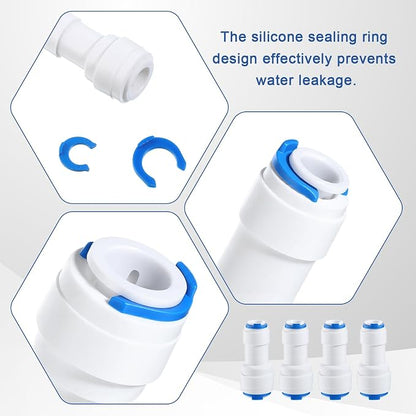 4 PCS 1/4 to 3/8 Water Line Adapter Push Connector 3/8 Quick Connect Fittings - Image 6