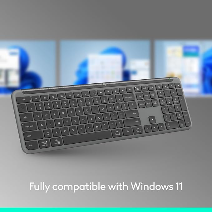 Logitech Signature Slim K950 Wireless Keyboard, Sleek Design, Switch Typing Between Devices, Quiet Typing, Bluetooth, Multi-OS, Windows, Mac, Chrome - Graphite