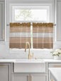 Retro Farm Wood Board Window Valance Curtains, 2 Panel by IDOWMAT