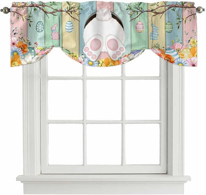 Easter Tie Up Valance Curtains for Windows, Kitchen Curtains Window Shades by Unknown