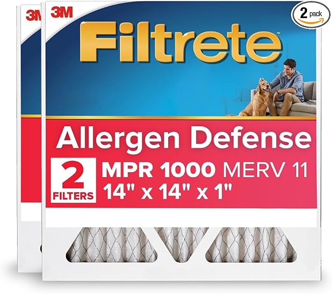Filtrete 14x14x1 AC Furnace Air Filter, MERV 11, MPR 1000, Micro Allergen by Filtrete
