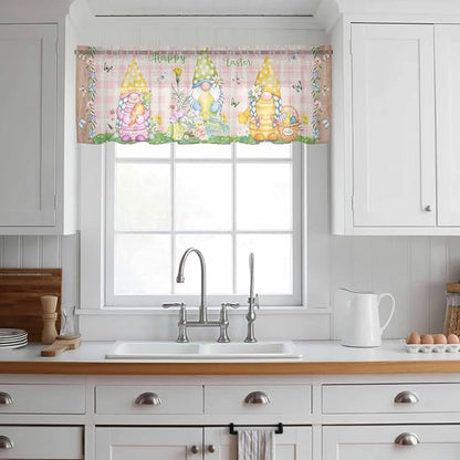 Happy Easter Sheer Valances for Windows 42"x12", Light Filtering Kitchen - Image 3