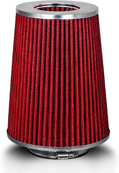RED 3.5" 89 mm Inlet Truck Air Cone Replacement Performance Washable Clamp-On by RtunesRacing