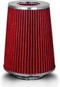 RED 3.5" 89 mm Inlet Truck Air Cone Replacement Performance Washable Clamp-On by RtunesRacing