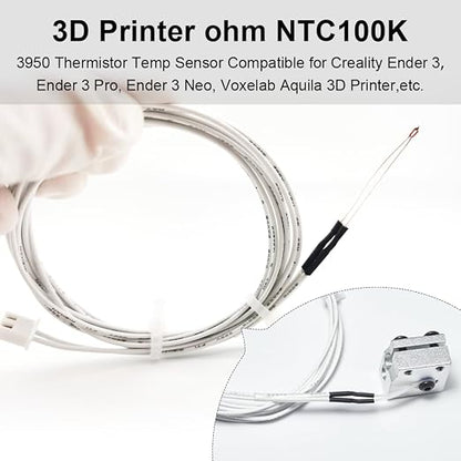4Pcs Ender 3 Thermistor 1m/39.4Inches, 3D Printer ohm NTC 100K 3950 Thermistor - Image 5