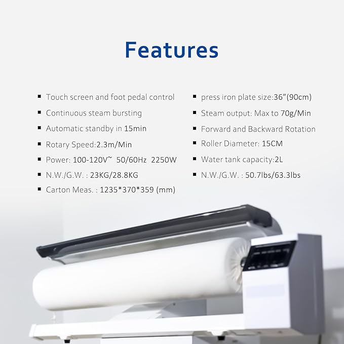 Rotary Roller Steam Press Iron, Hotel Linen Ironing Machine With Continuous Steam. For Bed Sheet,Pillowslip,Napkin,Tablecloth And Almost Any Flat Appropriately Sized Textile[Machine with stand]