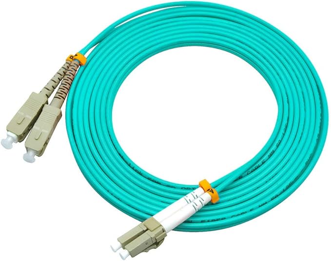 Jeirdus 1Meter 3ft LC to SC Duplex 50/125 10G OM3 Multi-Mode Fiber Optic Cable Jumper Optical Patch Cord LC-SC