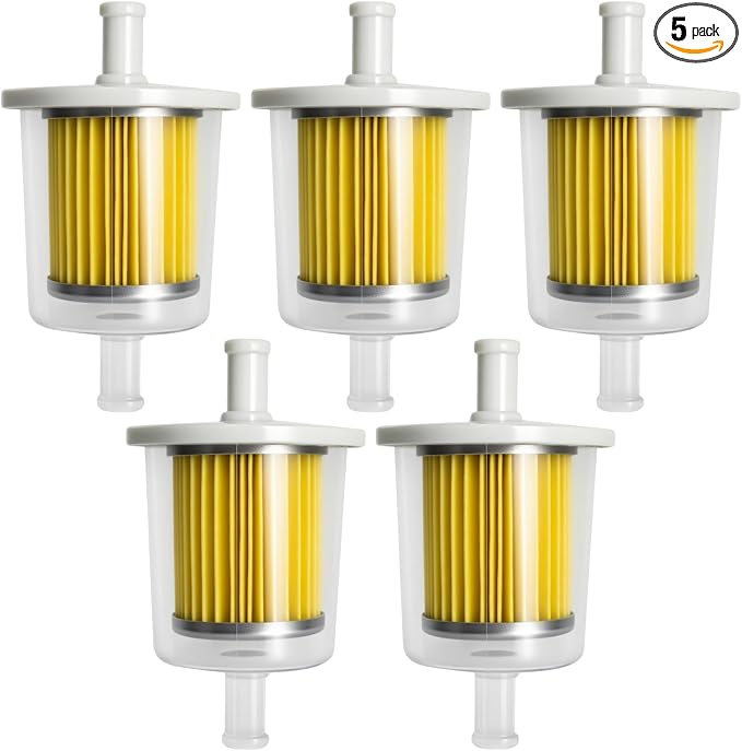 5 Pack 3/8" Universal Fuel Filters, Inline Gas Fuel Line by Unknown