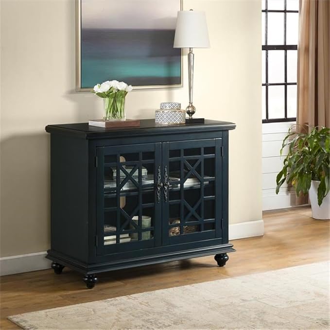 Martin Svensson Home Avalon Small Spaces Accent Cabinet TV Stand, 38" W x 32" H Catalina Blue