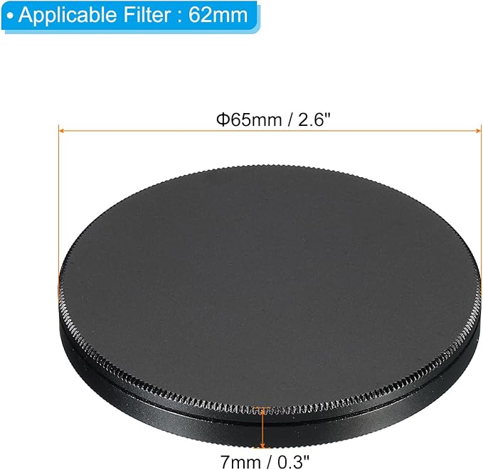 PATIKIL 62mm Lens Cap, Camera Lens Cap Cover Universal Lens Filter Stack Cap - Image 2