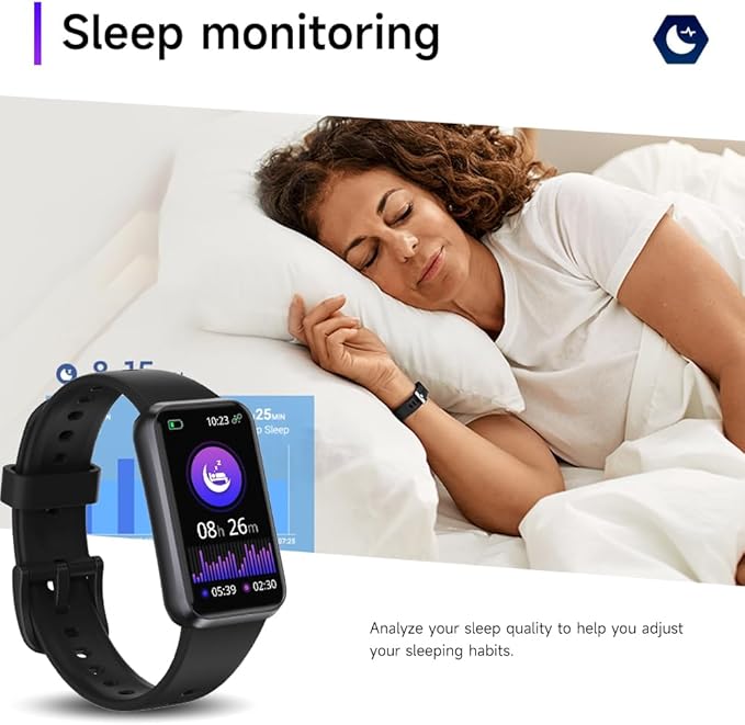 USMECBL Fitness Trackers,Blood Oxygen Heart Rate Sleep Monitor,Smart Band 24/7 Health Monitoring,Calorie Pedometer Steps Counter Activity watchs/Notifications for iOS/Android