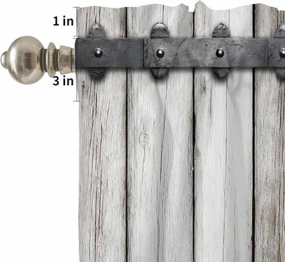 Farmhouse Rustic Kitchen Curtain Set, Vintage Country Wooden Grain Window - Image 5