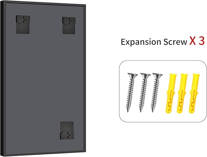 Bathroom Mirrors for Over Sink, 36 x 20 Inch Brushed Black Rectangle Mirror, 0.6" Thickened Deep Frame Wall Mirror, Shatterproof Tempered Glass, Antirust, Horizontally or Vertically