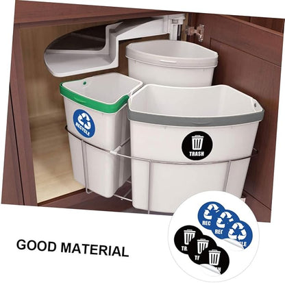 TEHAUX Self-Adhesive Garbage Sorting Stickers Waste Bin Decals - Image 7