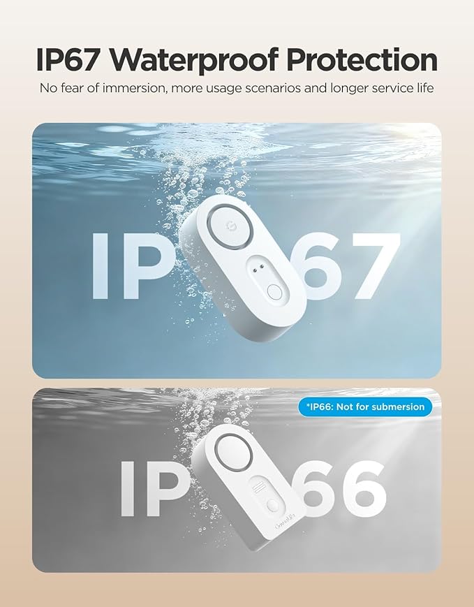 GoveeLife Upgraded Smart Water Leak Detector 1s with 1804ft Ultra-Long Range, WiFi Water Sensor with SMS/Email/APP Push and Sound Alarm, 5-Year Battery Life, Suit for Home, Basement, Kitchen, 6 Pack