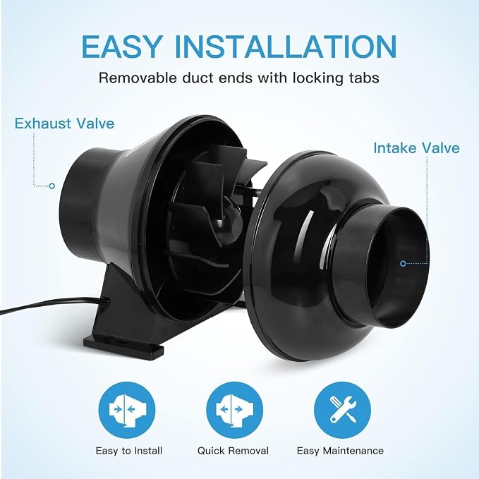 iPower 4" 195 CFM Inline Fan - Image 6