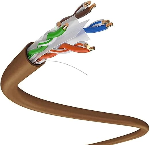 Dripstone CAT6 Ethernet Cable 1000ft Bulk Network LAN Wire 23AWG Solid UTP 550MHz High-Speed Internet Cable Gaming, Streaming, Office, Home Use, Pull Box, Cat6 Bulk, Stable Connectivity - Brown