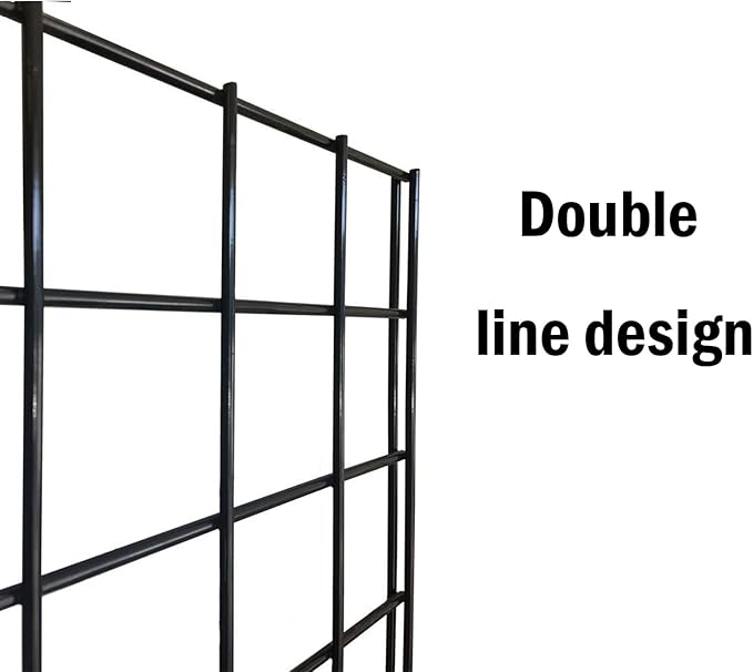 NEESEEYEE Commercial Grade Gridwall Panels – Heavy Duty Grid Panel for Any Retail Display, 2’ Width x 6’ Height, 3 Gridwall Panels Per Carton (Black Finish)