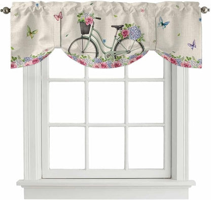 Farmhouse Spring Tie Up Valance Curtains by Unknown