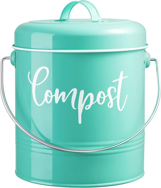 Teal Compost Bin by DAYYET