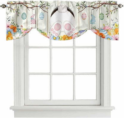 Easter Tie Up Valance Curtains for Windows, Kitchen Curtains Window Shades by Unknown