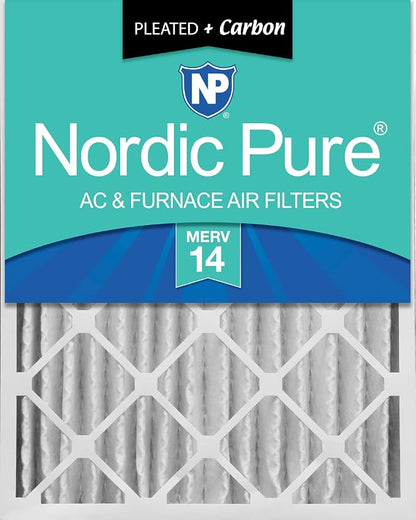 Nordic Pure 16x20x4 Pleated Air Filters MERV 14 Plus Carbon 1 Pack by NordicPure