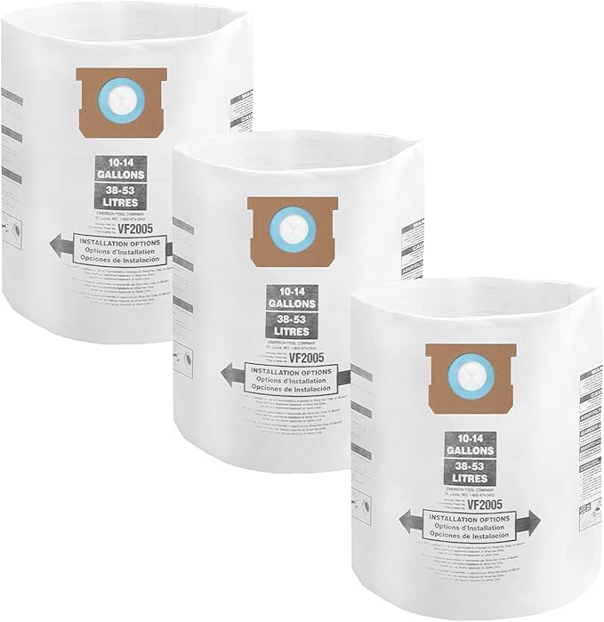 3 Pack Shop Vac 10-14 Gallon Bags. ALYYDBG Type F 90662 9066200 9066233 by ALYYDBG