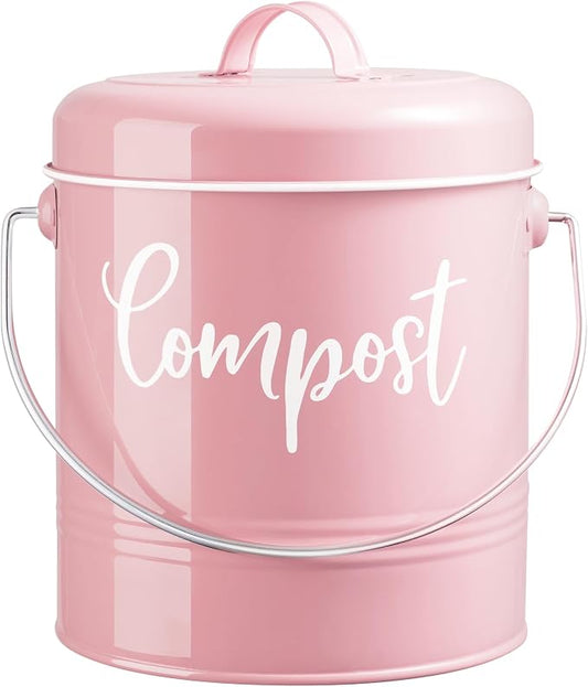 Compost Bin Kitchen, 1.3 Gallon Farmhouse Kitchen Compost Bin Countertop by DAYYET