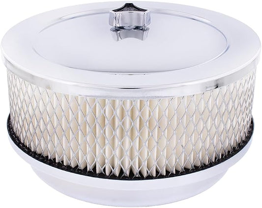 United Pacific S1106 Chrome 6 ⅜ inch Air Cleaner Assembly, Low Profile by UnitedPacific