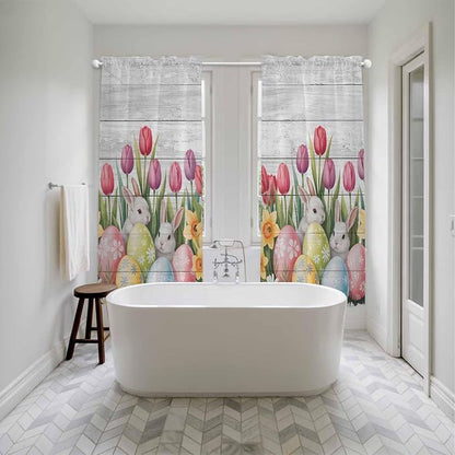Easter Window Curtains 72 Inch Long 2 Panel Set, Rod Pocket Long Curtains & - Image 5