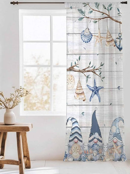 Sheer Curtains 108 Inches Long, Coastal Eucalyptus Semi Sheer Curtains Light - Image 3