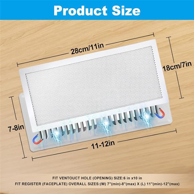 4-Pack 7"x11" White Powerful Magnetic Vent Covers - Image 2