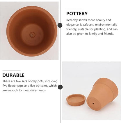 5pcs Red Terracotta Succulent Pots - Image 4