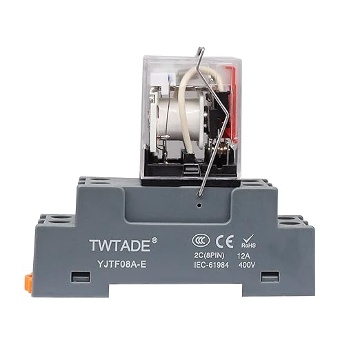 TWTADE AC 110V/120V Relay 10A Electromagnetic Power Coil Relay 8 Pins DPDT 2NO+2NC with Indicator Light and Socket Base -YJ2N-LY