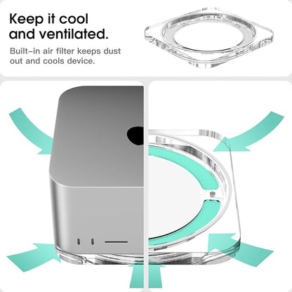 Transparent Acrylic mac Studio Stand, Built in Detachable air Filter Suitable - Image 4