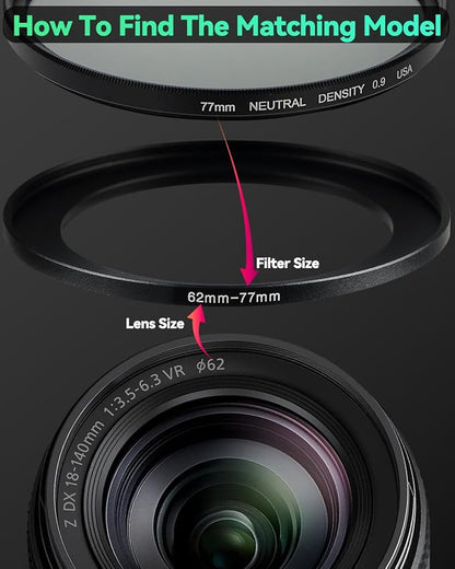 37-46mm Metal Step-Up/Down Ring Adapter Compatible - Image 4