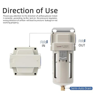 Industrial Air Dryer Filter 1/2”NPT, Air Compressor Water Separator, Air - Image 5