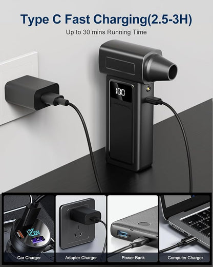 Compressed Electric Air Duster & Handheld Car Vacuum Cleaner 2-in-1-10000mAh - Image 8