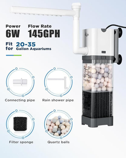 AQQA Aquarium Filter, Power Fish Tank Filter - Image 4