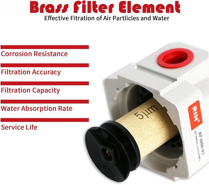 RIH 3/8" NPT Air Dryer for Compressor, Air compressor water separator, air - Image 4