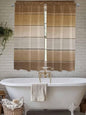 Vintage Brown Gradient Wood Grain Window Valance Curtains, Farmhouse Wood Barn by IDOWMAT