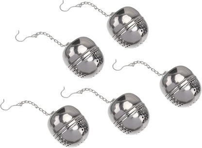 STOBAZA 5pcs Stainless Steel Tea Strainer Seasoning Ball Box Hanging Chain Easy by EaseLiving