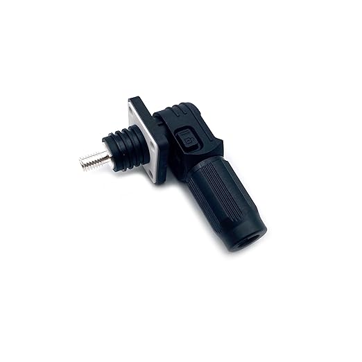 250A Battery Energy Storage Connector, 70mm² High Current Connectors IP67 Waterproof Stud Wiring Power Adapter Quick Plug Terminal Right Angle Plug and Socket (1500V Black)