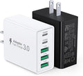 [2-Pack] USB C Wall Charger, 60W USB C Charger Block 5-Port PD Fast Charging Blocks + QC Power Adapter Brick Cube Multiport USB A Plug,Type C Cube for iPhone 17/16/15/14/13/12/Pro,Samsung,for Switch