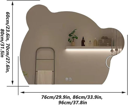 Cute Bear Wall Mirror, Wall Mounted Multifunction Bathroom Vanity Mirror - Image 2