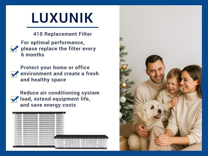 4 Pack, 410 Replacement Air Filter, Nominal Size: 16x25x4, Actual Size: - Image 4