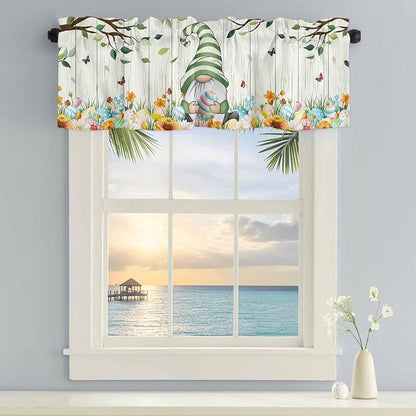 Easter Gnomes Curtain Valances for Windows, Kitchen Valance Window Treatment - Image 5