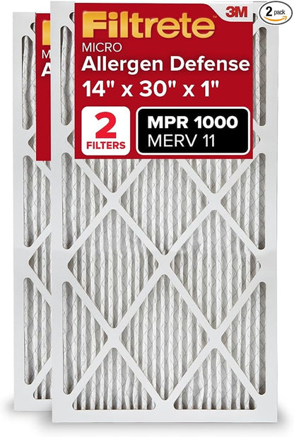 Filtrete 14x30x1 AC Furnace Air Filter, MERV 11, MPR 1000, Micro Allergen by Filtrete