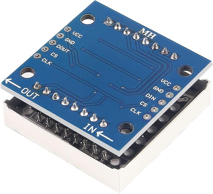 Azuocn 5PCS MAX7219 8x8 Dot Matrix LED Display Module 5V MCU Control MAX7219 LED Dot Matrix DIY Kit (Blue)